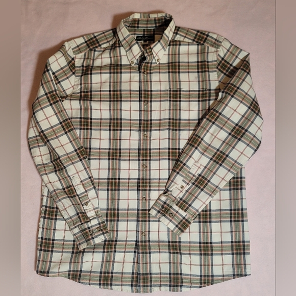 0841. Eddie Bauer ~ Men's ~ Plaid Button-Down Shirt ~ Large - Picture 11 of 12